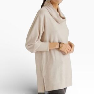Anthropologie Maeve Oatmeal Cowl Neck Long Sleeve Tunic Sweater Size Medium